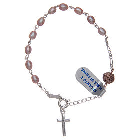 Bracciale argento 925 perle di fiume rosa