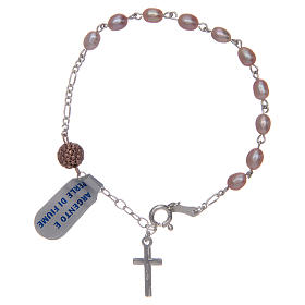 Bracciale argento 925 perle di fiume rosa