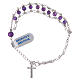 Bracelet in 925 sterling silver and amethyst 4 mm with double chain s1