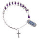 Bracelet in 925 sterling silver and amethyst 4 mm with double chain s2