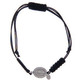 Bracelet corde argent 925 Miraculeuse argentée zircons blancs