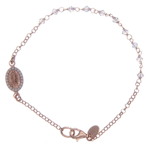 Bracelet in 925 sterling silver rosè with transparent strass 1