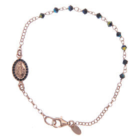 Bracelet in 925 sterling silver black with strass