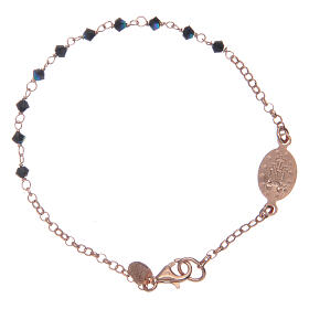 Bracelet in 925 sterling silver black with strass