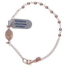 Rosary bracelet in shiny 925 sterling silver rosè