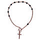 Dozen rosary bracelet in 925 sterling silver with black strass s1