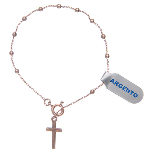 Bracciale rosario in argento 925 rosato 2