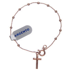 Pulseira terço em prata 925 rosê