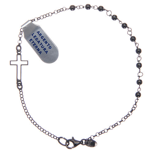 Bracciale argento lucido 925 nero 1