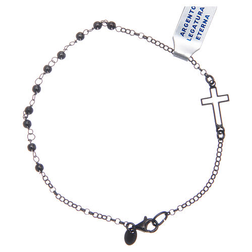 Bracciale argento lucido 925 nero 2