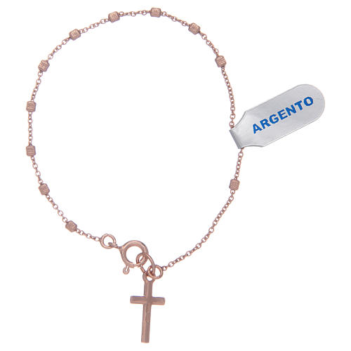 Bracciale rosario in Argento 925 rosato 2