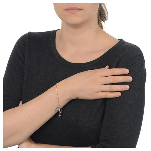 Bracciale rosario in Argento 925 rosato 3