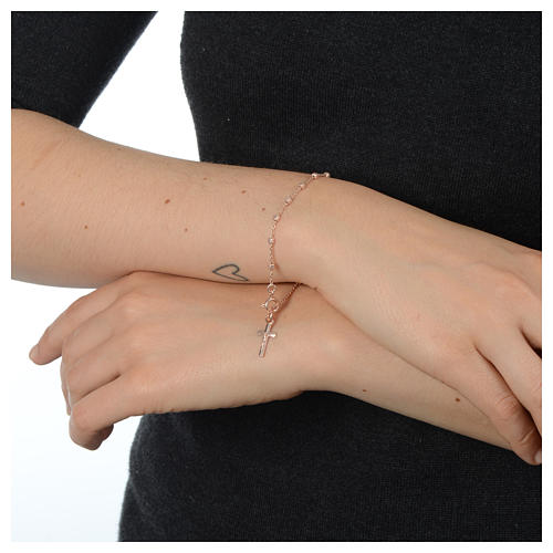 Bracciale rosario in Argento 925 rosato 4
