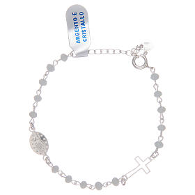 Bracelet chapelet en argent 925 et cristal blanc