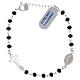 Dozen rosary bracelet 925 sterling silver and black crystal s1