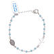 Rosary bracelet with chain 925 sterling silver and light blue crystal s2