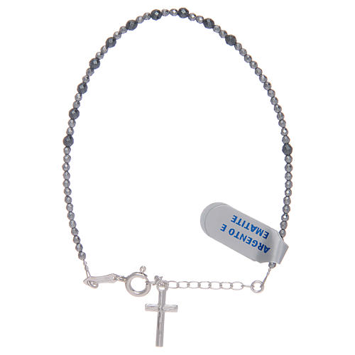Bracciale rosario argento 925 ed ematite 1