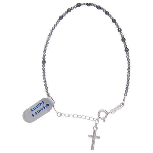 Bracciale rosario argento 925 ed ematite 2