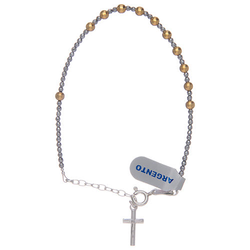 Bracelet in 925 sterling silver with smooth silver grains 1