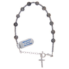 Pulseiras de Prata: Pulseira prata 925 e contas em ágata mexicana 5 mm