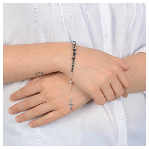 Rosary bracelet in 925 sterling silver and transparent strass 3