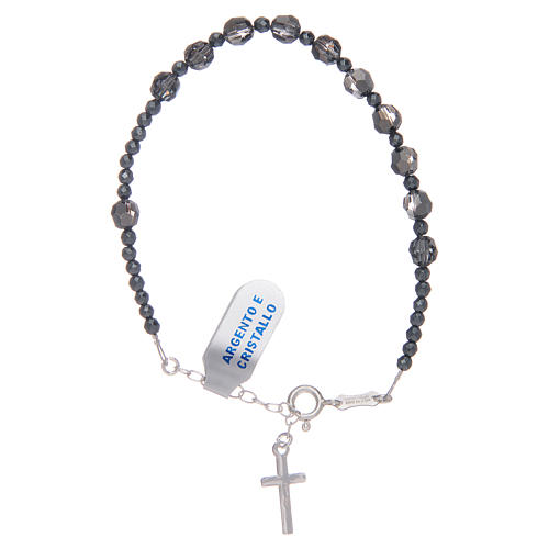Rosary bracelet in 925 sterling silver and transparent strass 2
