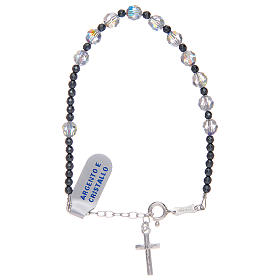 Pulseiras de Prata: Pulseira em prata 800 com Swarovski pretos