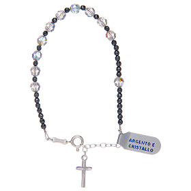 Pulseiras de Prata: Pulseira em prata 800 com Swarovski pretos