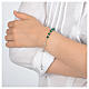 Bracelet chapelet en argent 925 et strass verts s3