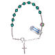 Rosary bracelet in 925 sterling silver and green strass s1
