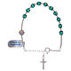 Rosary bracelet in 925 sterling silver and green strass s2