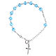 Pulsera decena de plata 925 con strass celestes s1