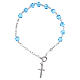 Pulseira dezena em prata 925 com strass azul-celeste s2