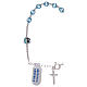 Dozen rosary bracelet in 925 sterling silver with sky blue strass s2