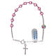 Bracciale rosario con strass rosa in argento 925 s2