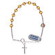 Rosary bracelet with yellow strass stones in 925 sterling silver s1