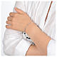 Zehner Armband Silber 925 schwarze Glas Perlen s4
