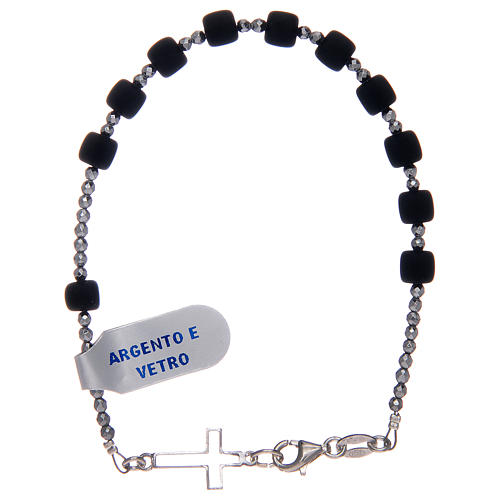 Rosary bracelet in 925 sterling silver black 1