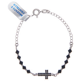 Rosary bracelet in 925 sterling silver with black zircons