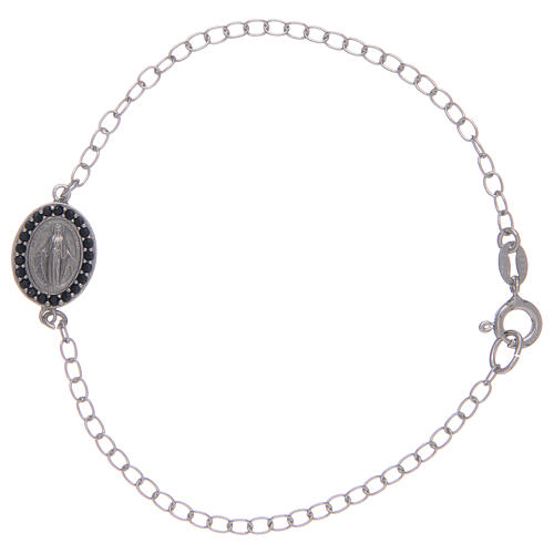 Armband wunderbare Medaille Silber 925 schwarzen Zirkonen 1