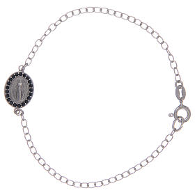 Bracelet in 925 sterling silver black with miraculous medalet