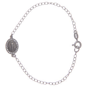 Bracelet in 925 sterling silver with transparent stones and miraculous medalet