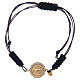 Bracelet corde Médaille Miraculeuse zircons transparents argent 925 s1