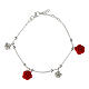 Bracelet with resin red roses and silver s1