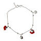 Bracelet with resin red roses and silver s2