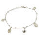Bracciale pendenti: medagliette santa, cuori e rosa argento 925 s1