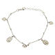 Bracciale pendenti: medagliette santa, cuori e rosa argento 925 s2