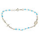 Rosary bracelet in 925 sterling silver with light blue spheres sized 4 mm s1
