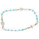 Bracelet chapelet argent 925 avec perles bleu clair 4 mm s2