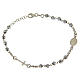 Bracelet chapelet perles hématite rhodiée 5 mm e chaîne silver s1